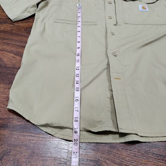 Carharrt FORCE Relaxed Fit Short Sleeve Button Front Collared Shirt Men's Medium - Picture 12 of 14